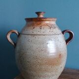 Vinaigrier pot alcohol jar signed Jean-Pierre Prud’homme stoneware from Puisaye