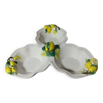Appetizer dish with lemon decoration