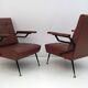 Mid-Century Modern Italian Faux Leather Small Armchair, 1960s