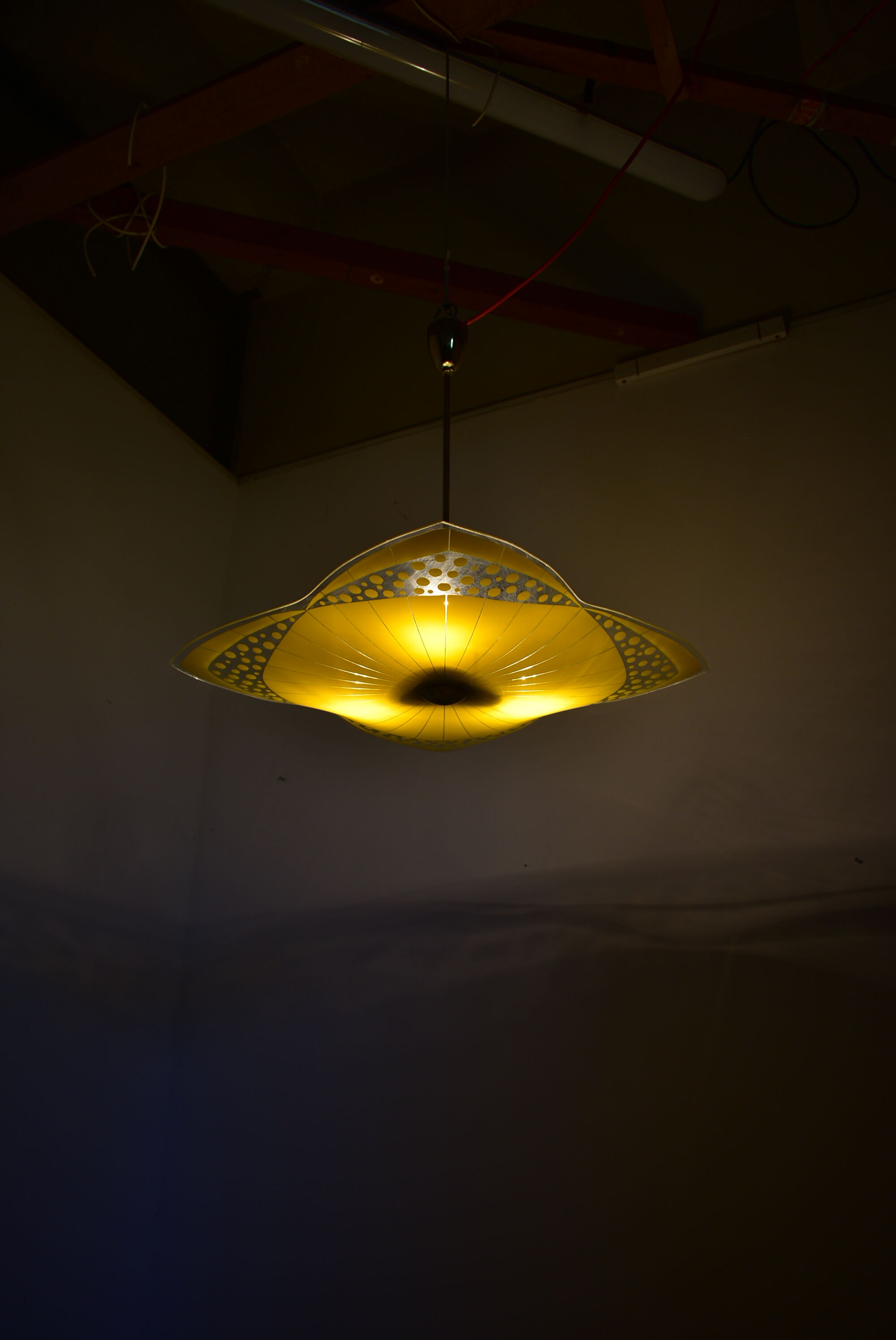 Midcentury Glass Pendant / Šenov, 1960s