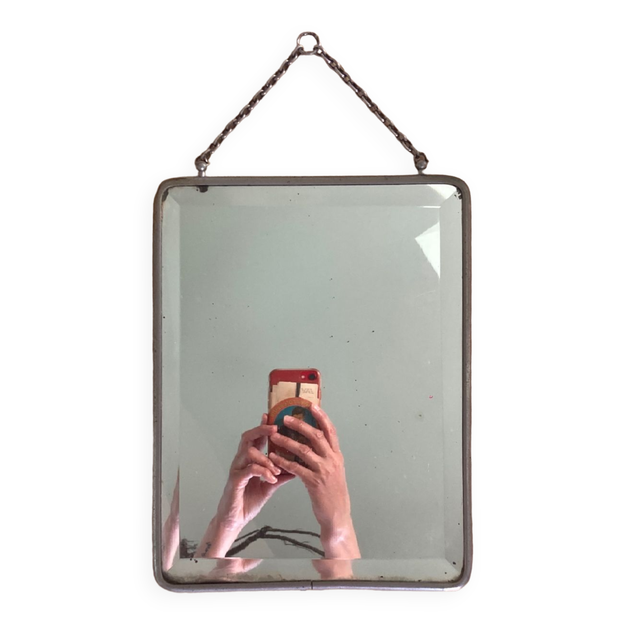 Beveled barber mirror