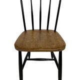 Vintage set of four -bar chair made of black lacquered wood - 1960s