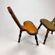 Ensemble de 2 tabourets de trépied en chêne brutaliste du milieu du siècle, années 1960