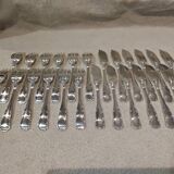 6 silver-plated fish forks and 6 fish knives by Ercuis Valencay