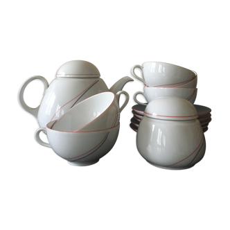 Service à thé ou café en porcelaine blanche Solafrance