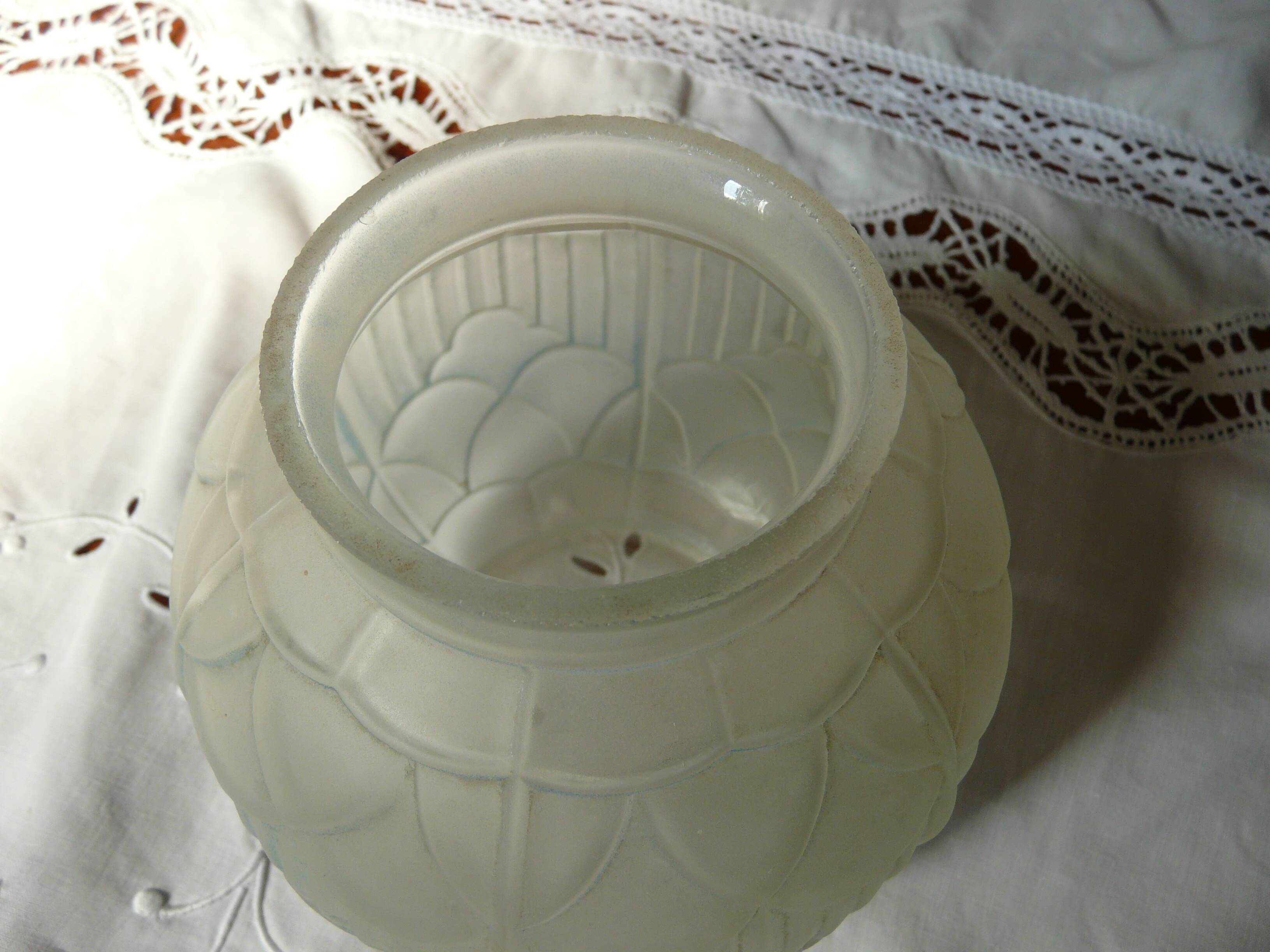 Glass ball vase press mold art deco period