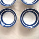 Series of 6 tablespoons in blue striped earthenware
