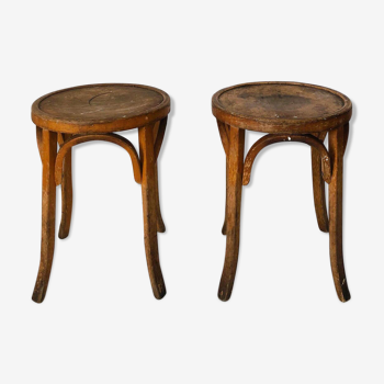 Pair stools signed Baumann