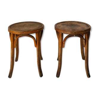 Pair stools signed Baumann