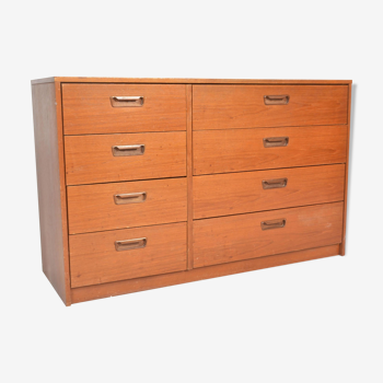 Teak dresser with 8 drawers