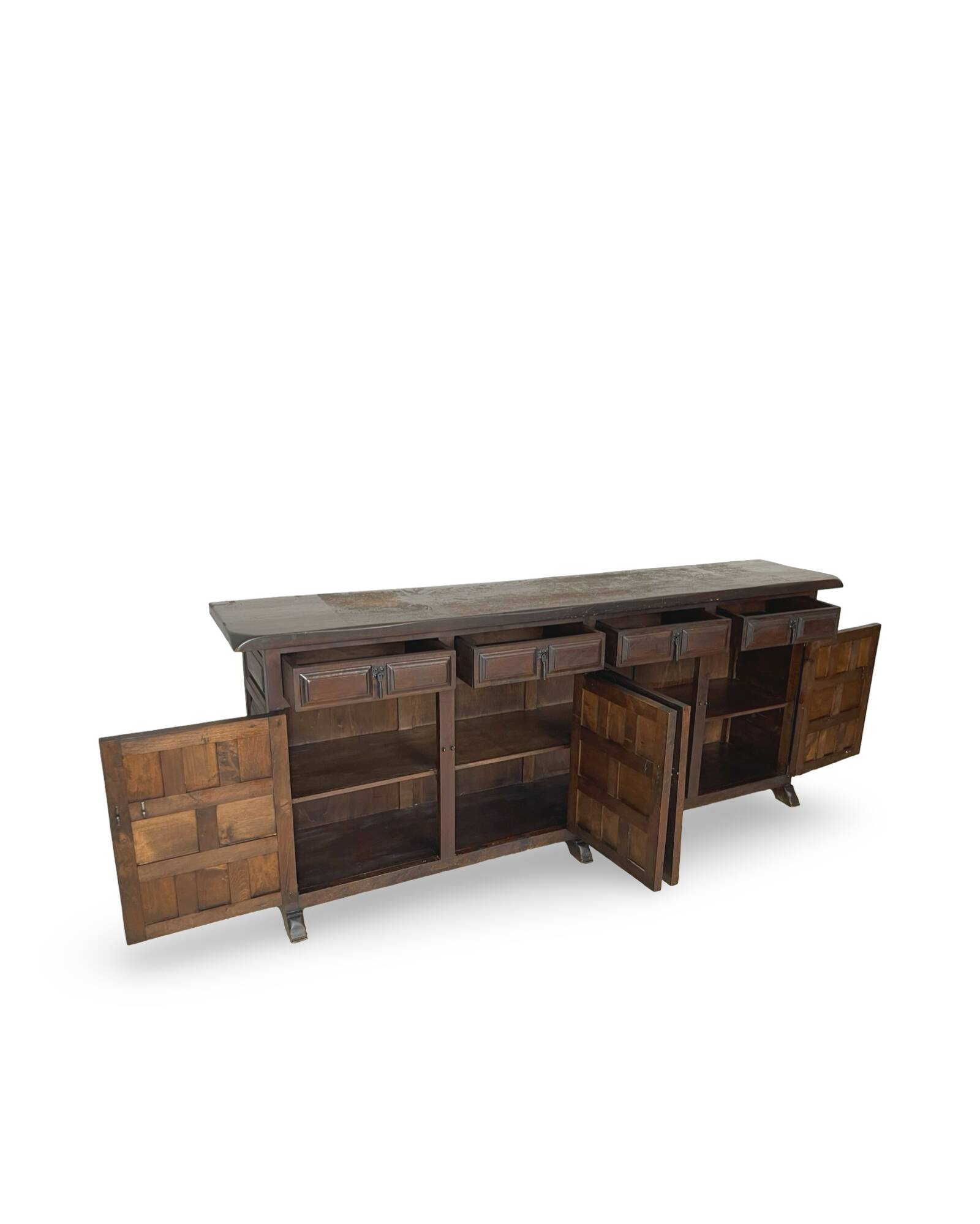 Late 19th Century Catal Spanish Baroque-Style Walnut Credenza