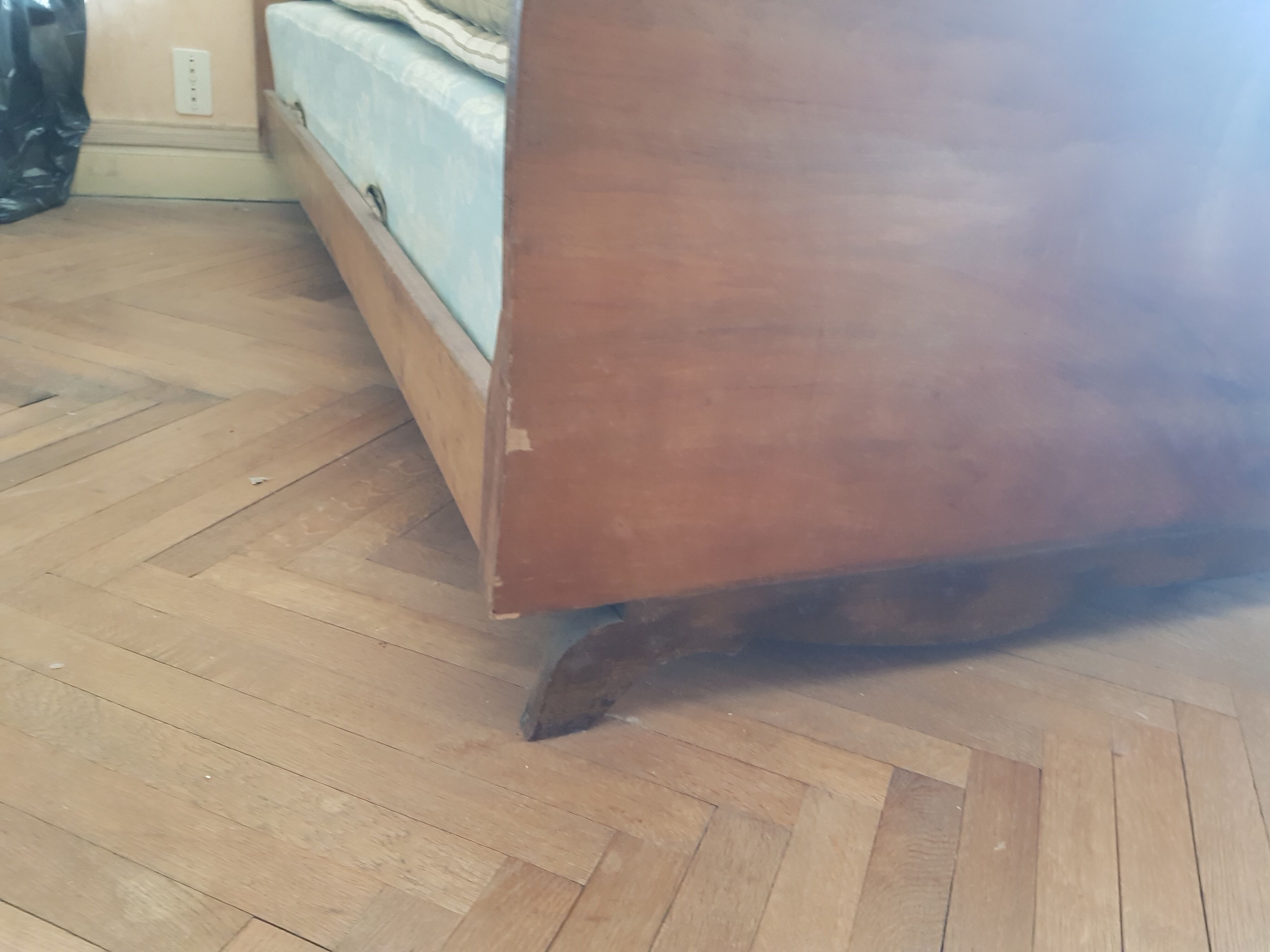 Bed frame with headboard whiskers