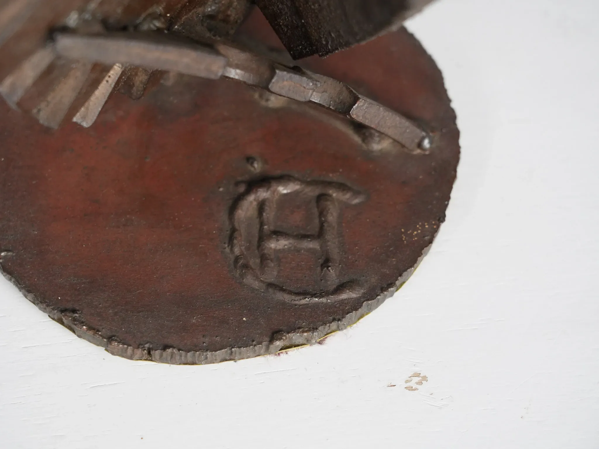 Abstract constructivist iron sculpture, signed CH, Netherlands, 1960s – II