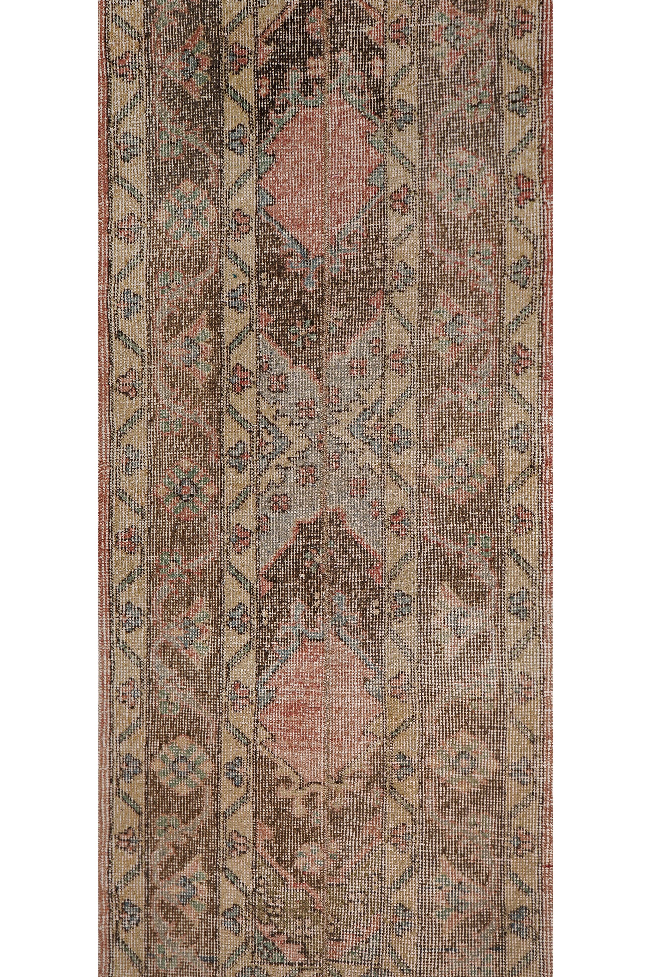 Vintage Turkish Oushak Rug Handwoven 55x733 cm