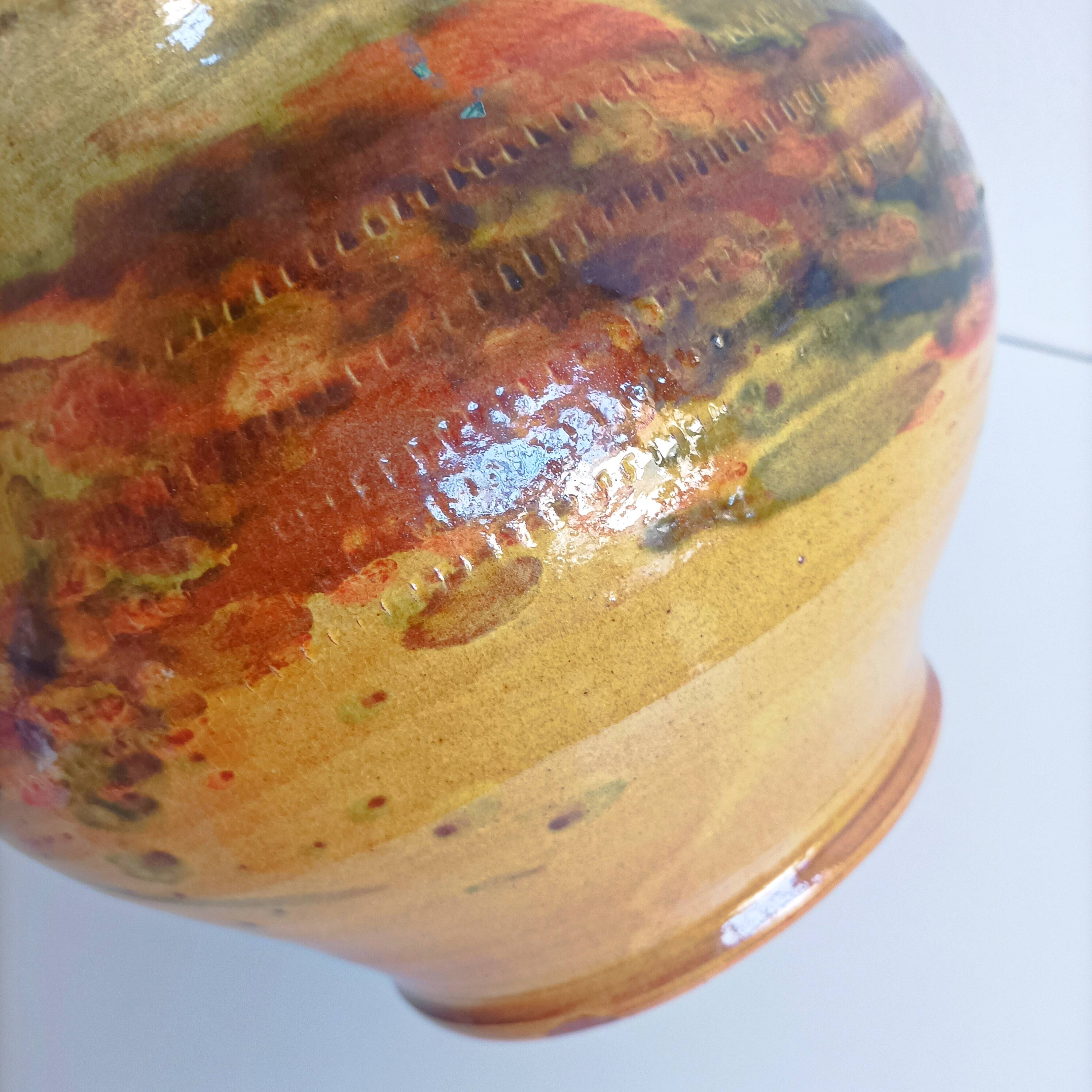 Pot de fleurs cache-pot terre cuite vernissée