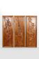 3 carved wooden panels, floral and animal decorations, Indochina