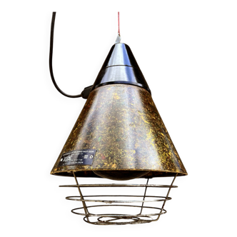 Lampe suspendue industrielle, chauffante, Narva Leuchen, Allemagne, années 1970
