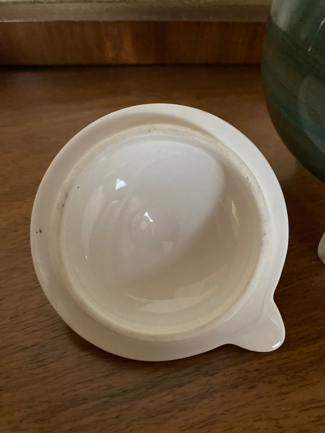 Tripod chocolate pot, Gien earthenware, vintage 60s