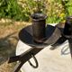 Large vintage brutalist wrought iron candlestick from the 1960s