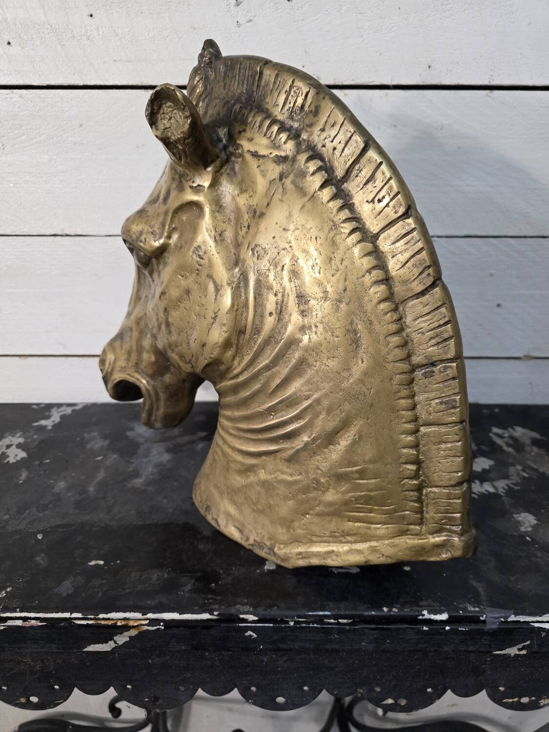 Bronze horse head, mid-20th century