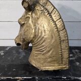 Bronze horse head, mid-20th century