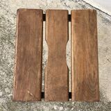 Vintage 1950s iron and wood stool