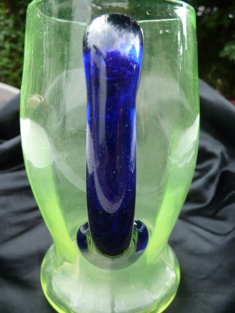 Old uraline blown glass pitcher late nineteenth