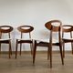 Lot 4 vintage chairs by Roger Landault for Sentou, France 1950