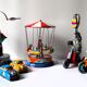 Vintage mechanical toy 'jw /germany western'/carousel