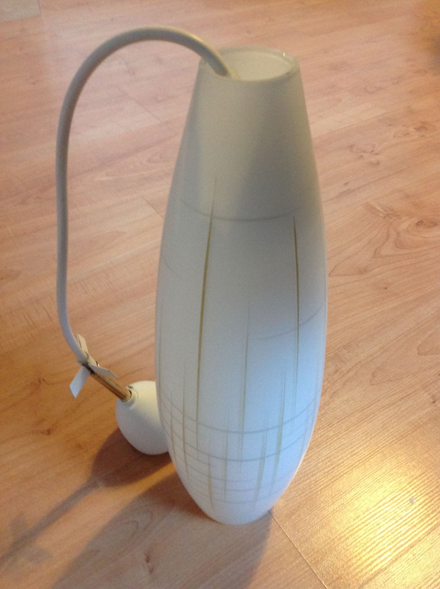 Scandinavian vintage 1960s white opaline warhead suspension