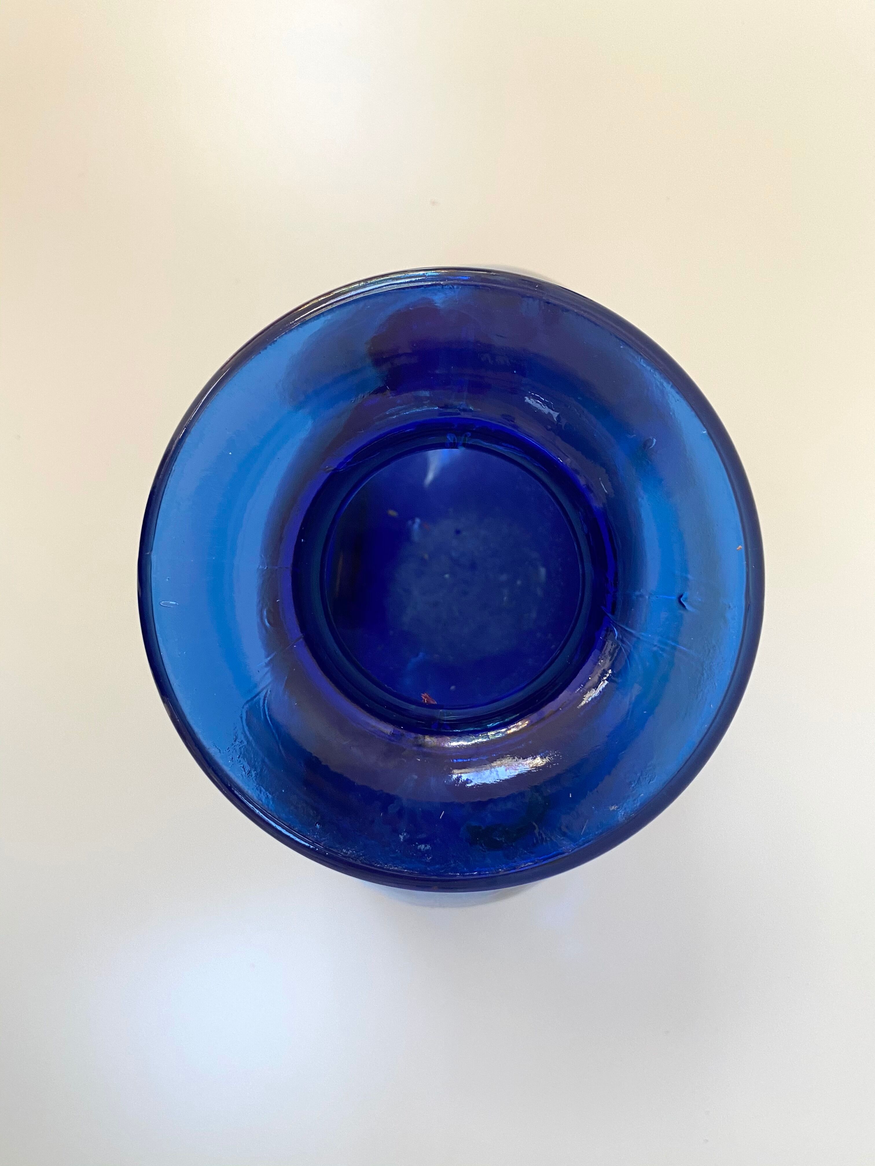 Vintage cobalt blue glass vase