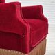Fauteuil danois, originale, meuble en velours, pieds en bois de chêne