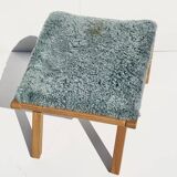 Vintage Easy Chair with Ottoman Sheepskin Midcentury Scandinavian design