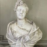 Female bust in Carrara marble, late 18th century, Northern Italy.