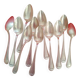 11 Small silver-plated spoons.