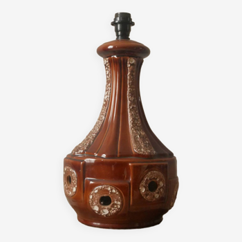 Pied de lampe en céramique vintage décoration scandinave lampe de sol rétro nuances de brun