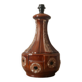 Pied de lampe en céramique vintage décoration scandinave lampe de sol rétro nuances de brun