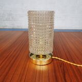 Table lamp with pressed glass globe