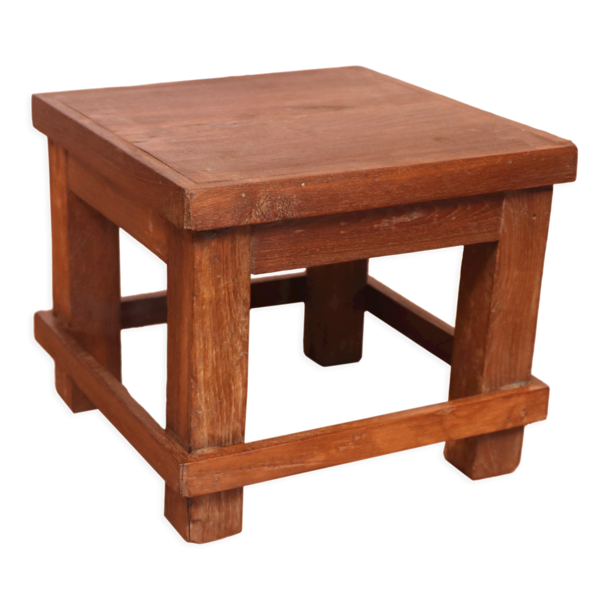 Old small Burmese teak workshop bedside table