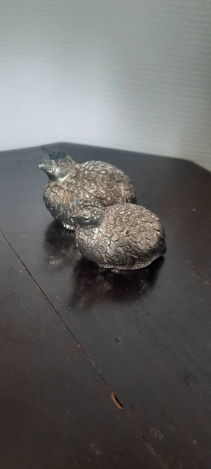 Salière et poivrier métal argenté