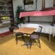 Table bistrot bois brut