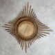 1950s Rattan Sun Mirror France
