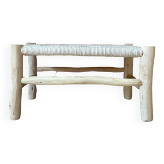 Macrame and wood bench 'charly'