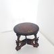 Pedestal table / asian tripod plant holder - black lacquered wood - 1970