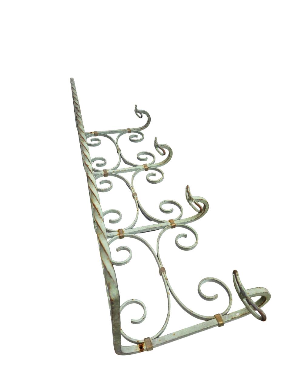 Antique wrought iron coat rack