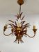 Lampe à suspension vintage Hollywood Regency en laiton blé