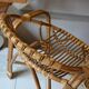 Fauteuil rotin corbeille vintage