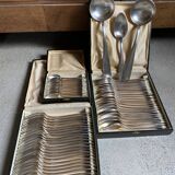 Silver metal cutlery art deco 63 pieces