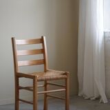 Set of 10 dining chairs in pine with sea grass seats, Danish design from the mid-20th century.