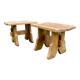 Pair of handcrafted solid elm benches